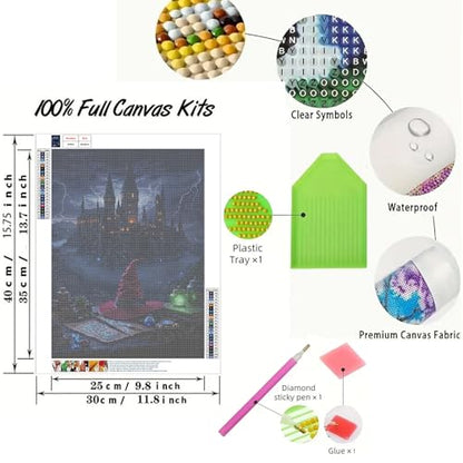 APVZARHT Magic Castle Diamond Art Kits for Adults 12x16inch - color: DPK-ZH043