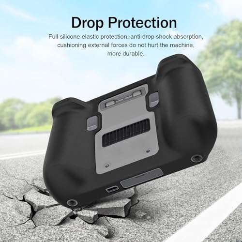 RC Protective Silicone Cover for DJI RC Drone Remote Controller, Anti-Glare Screen Shade & Shockproof Case Controller Accessories,Compatible with DJI Mavic 3/DJI Mavic 3 Cine/DJI Mini 3 Pro - color: Black, style: RC Remote Controller