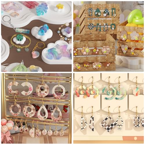 328 Pcs Jewelry Epoxy Resin Silicone Molds Kit with Holes for DIY Earring - color: 328pcs Jewelry Molds