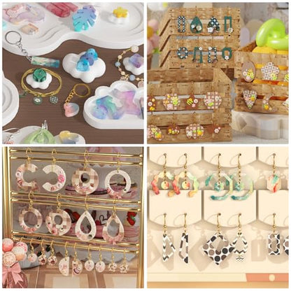 328 Pcs Jewelry Epoxy Resin Silicone Molds Kit with Holes for DIY Earring - color: 328pcs Jewelry Molds