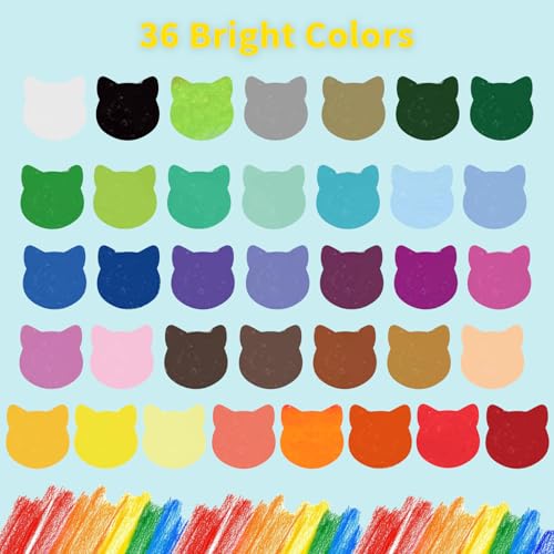 Silky Twistable Crayons, 36 Colors Washable, Easy-Grip Jumbo Silky Crayons