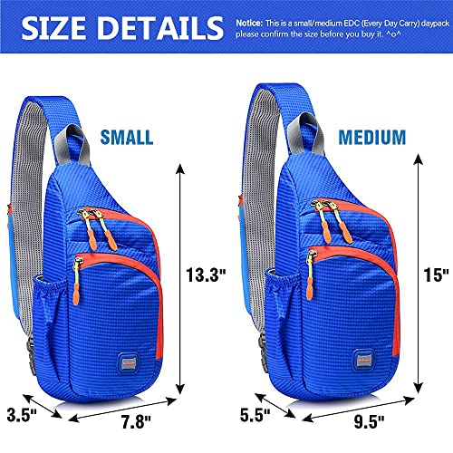 Peicees Small Sling Backpack Waterproof Unisex Shoulder Bag Chest Crossbody Daypack - color: Purple, size: Medium