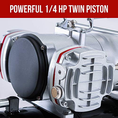 Master Airbrush TC-828 Airbrush Compressor with Tank- 1/4 HP Twin Cylinder - style: Dual Piston with Tank