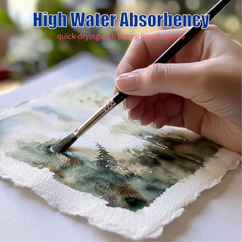 ANSSDO 60 Sheets Deckled Edge Watercolor Paper 4x6 Inch Cold Press - size: 4 x 6