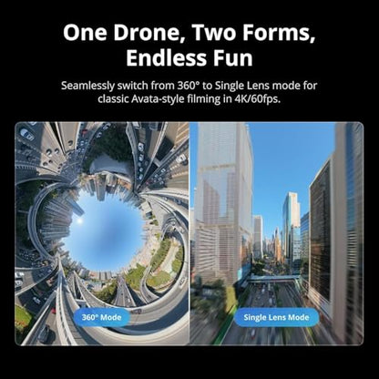 DJI Avata 360 FPV Drone Bundle: 4 Intelligent Flight Batteries, Goggles N3 & RC Motion 3 Controller | 4K 360° Immersive Flight, Easy ACRO, 128GB SD Card & Sling Bag