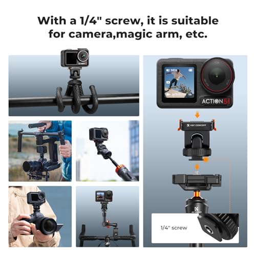 K&F CONCEPT Cold Shoe Magnetic Quick Mount Holder for Osmo Action 4/5 Pro