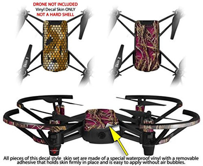 Skin Decal Wrap 2 Pack Compatible with DJI Ryze Tello HEX Mesh Camo 01 Orange Drone NOT Included
