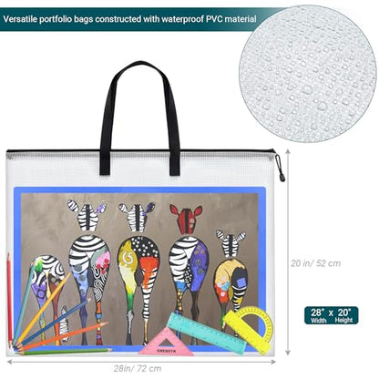 GREBSTK Art Portfolio Bag, 28x20 Inch, 2PCS Clear Poster Storage