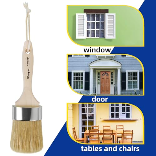 Wesquer 3-Pack All in One Paint Brush - Chalk & Wax Brushes for Furniture