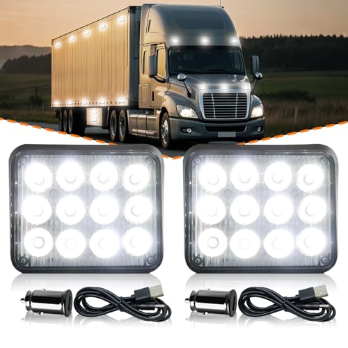 2PCS LED Magnetic Strobe Lights, White Strobe Beacon Warning Light - color: White