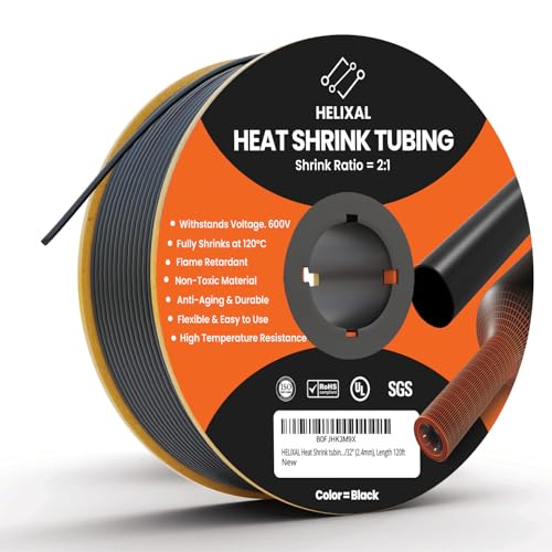 3/32" 2.4mm HELIXAL 2:1 Heat Shrink Tubing 120ft Spool with Airtight Seal - size: 3/32" - 120ft