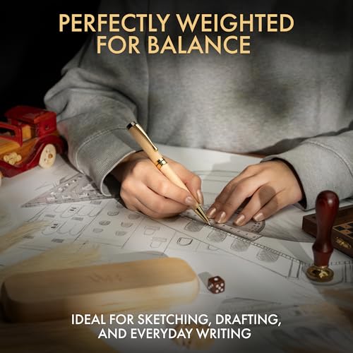 Wordsworth & Black Luxury Bamboo Wood Mechanical Pencil 0.7mm for Drafting - color: Maple Wood