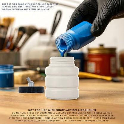 Master Airbrush Pack of 10, TB-006 Empty 2.7 oz. (80cc) Plastic Jar Bottles - size: 2.7oz - Plastic - 30°