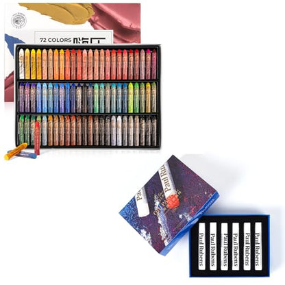 Paul Rubens 72 Vibrant Colors Oil Pastel Set 6 White Oil Pastel Set