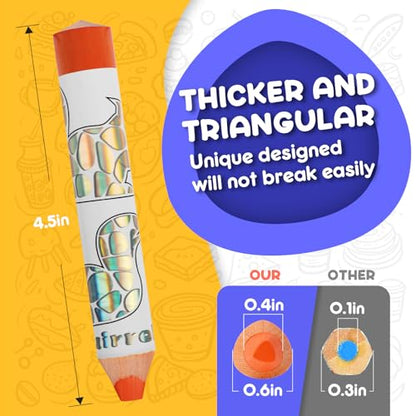 ThEast Jumbo Toddlers Colored Pencils, Thick Chunky Crayons for Children - style: Glitter-8