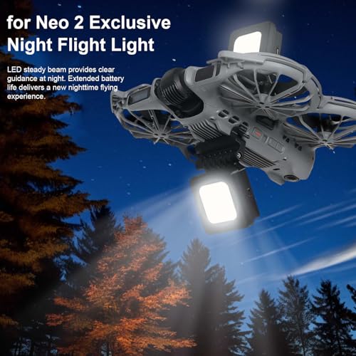 LED Night Flight Light for DJI Neo 2 Rechargeable Quick Release Navigation LED Night Lights Anti-Collision Warning Light Drone Landing Gear Protector with Three-Mode Lighting (SET) - color: SET