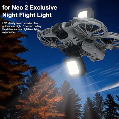 LED Night Flight Light for DJI Neo 2 Rechargeable Quick Release Navigation LED Night Lights Anti-Collision Warning Light Drone Landing Gear Protector with Three-Mode Lighting (SET) - color: SET