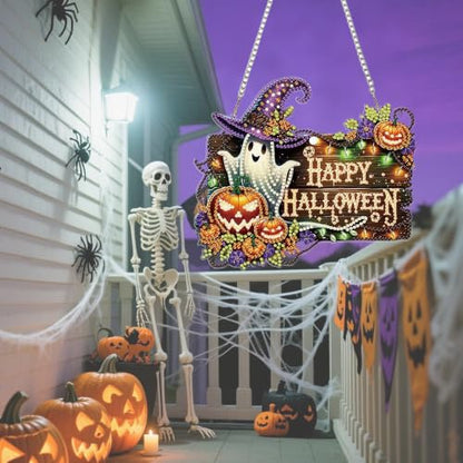 AIBOERL Halloween Diamond Art Kits for Adults, Acrylic Hanging Suncatcher - color: DP02547