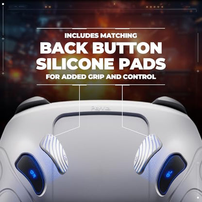 playvital for Nintendo Switch 2 Pro Controller Silicone Cover – Samurai Edition Protective Skin Case for Switch 2 Pro Controller with Back Button Caps & Thumb Grips & Stickers, Shockproof - White - color: White