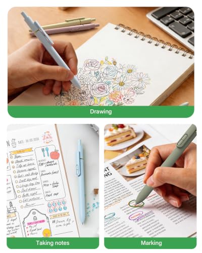 inkipen Colorful Fidget Pens, 8 Pcs 0.5mm Fine Point - color: Morandi Color Ink -8pack