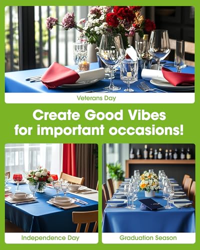 Pureegg Plastic Table Cloth Disposable 6 Pack, 54 x 108 Inch, Blue - color: Blue, size: 54" X 108" Rectangle