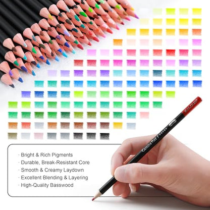 KALOUR 72 Colored Pencils Set, Blending Pencil Sketchbook DIY Color Chart