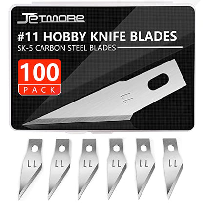 JETMORE 100 Pack Exacto Knife Blades, Hobby Knife Blades for Carving & DIY - size: #11