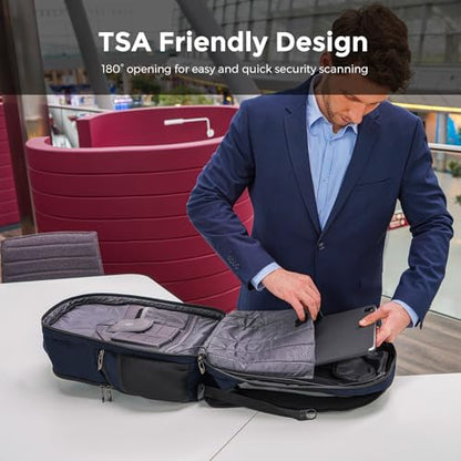 Businessl Laptop Backpack for Men With USB Charging Port J16BT-12 - color: Blue
