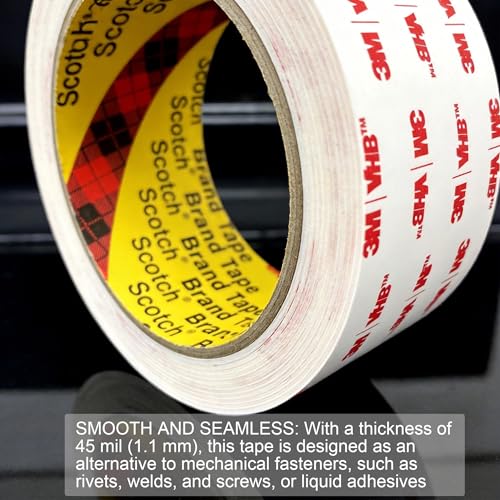 3M Double Sided Mounting Tape Heavy Duty Made of 3M VHB 4950 2"×10 Ft White Waterproof Foam Tape Strong Adhesive Strip Tape for Automotive Trim Insulation Strip Office Home Décor - size: 2"×10 Ft