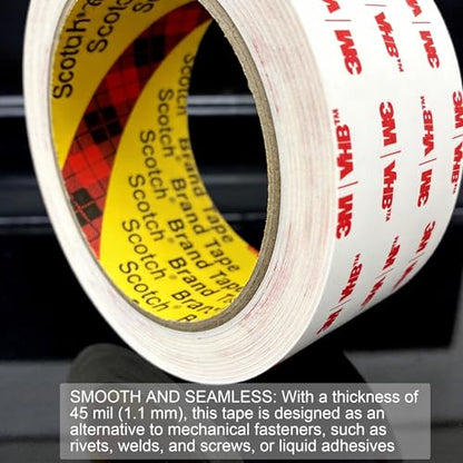 3M Double Sided Mounting Tape Heavy Duty Made of 3M VHB 4950 2"×10 Ft White Waterproof Foam Tape Strong Adhesive Strip Tape for Automotive Trim Insulation Strip Office Home Décor - size: 2"×10 Ft