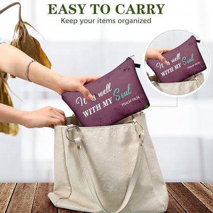 Chunful 12 Pcs Christian Church Gift Women Makeupbag, Retro, 7.5 x 5 in - style: Vintage