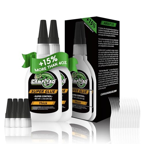 Thick Super CA Glue Kit 4.6 oz, Heavy Duty Clear Superglue Repair Wood Metal Plastic Shoe Ceramic Leather, Strength Instant Cyanoacrylate Adhesive for Woodworking Large Gap Crafts Archery Fletching - size: 4 oz., style: THICK VISCOSITY