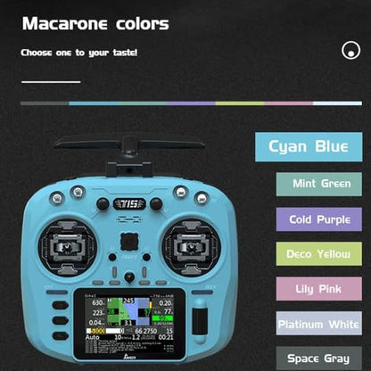 Jumper T15 2.4GHz VS-M Hall Sensor Gimbals 3.5" HD Touch Color Screen ELRS EdgeTX ExpressLRS Radio Controller - color: Blue