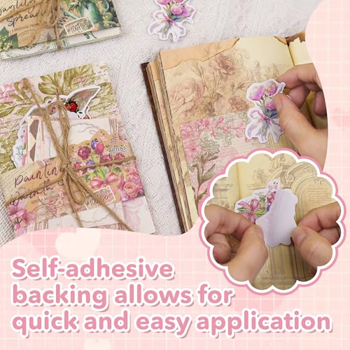 600pcs Vintage Scrapbook Paper,Junk Journal Paper,Scrapbook Supplies Kit