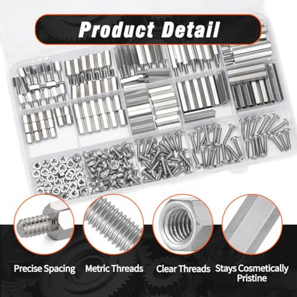 M2.5 Hex Standoffs Spacer Screws Nuts, 280Pcs Stainless Steel Standoff Kit - size: M2.5 kit