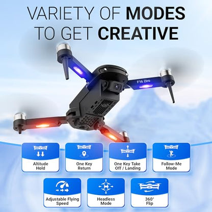 Contixo F16 Camera Drone For Kids, 360° Flip Brushless Motor 2.4G RC Quadcopter Foldable Gesture Control FPV Flying Drones with 17 Mins Intelligent Flight Time For Beginners children Indoor Outdoor - style: F16