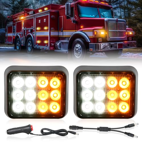 Nilight 12LED Magnetic Wireless Trailer Lights 2PCS Amber and White - color: 12LED Amber White