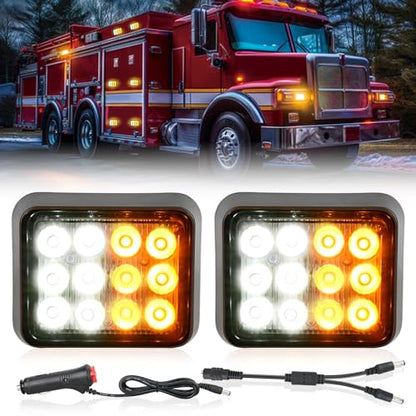 Nilight 12LED Magnetic Wireless Trailer Lights 2PCS Amber and White - color: 12LED Amber White