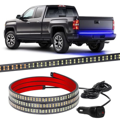 XRIDONSEN 60 inch Blue Emergency Lights 360 LED Tailgate Strobe Lights - color: Blue