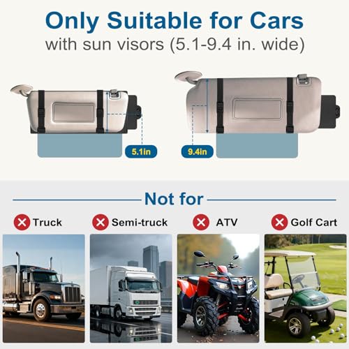 Veharvim Sun Visor Extender for Car (Polarized, UV400, PC Lens, Side Sunshade, Straps&Adjusters), Car Visor Extender Sun Blocker, Visor Extender Attachment, Anti-Glare for Safe Driving(Driver Side) - size: Driver Side
