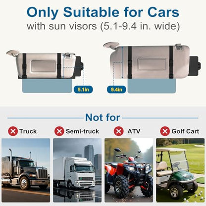 Veharvim Sun Visor Extender for Car (Polarized, UV400, PC Lens, Side Sunshade, Straps&Adjusters), Car Visor Extender Sun Blocker, Visor Extender Attachment, Anti-Glare for Safe Driving(Driver Side) - size: Driver Side