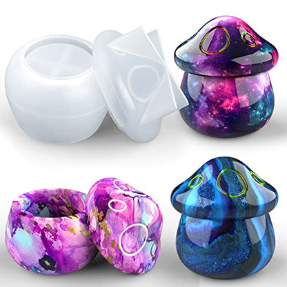 Juome Jar Resin Molds Silicone, Mushroom Jar Silicone Molds for Epoxy Resin - color: Mushroom