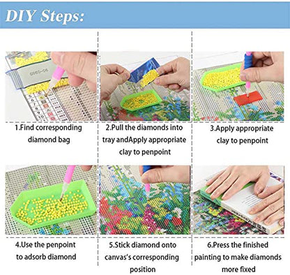 5D Forest Landscape Diamond Art kits for Adults Beginners 13.7x 13.7 Inch - color: KM30-1