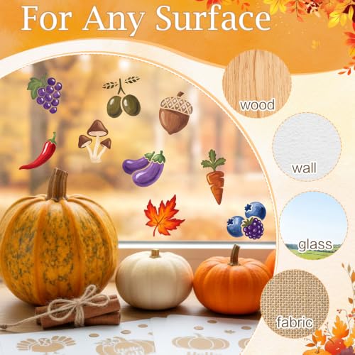 Fainne 100 Pcs 1.5 Inch Fall Autumn Theme Small Stencils for Crafts - style: Fall