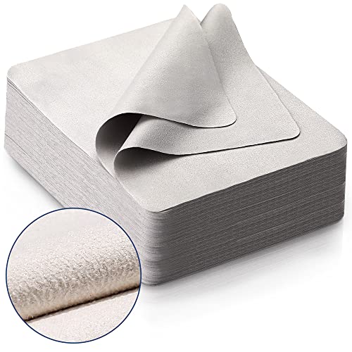 100 PCS Glasses Clean Cloth Suede, Lens Clean Cloth for Lenses, Glasses, Screens, Cameras, iPad, iPhone, Eyeglasses (6"x7", 100PCS/Grey) - color: 100pcs/Grey
