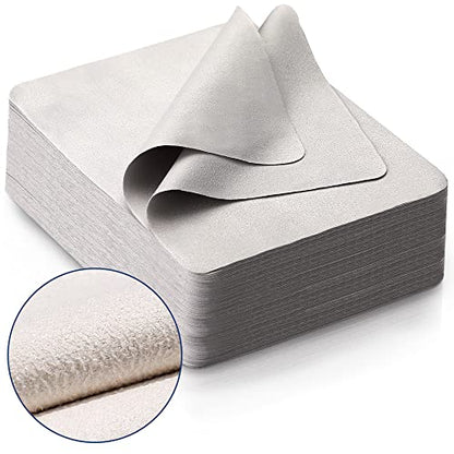 100 PCS Glasses Clean Cloth Suede, Lens Clean Cloth for Lenses, Glasses, Screens, Cameras, iPad, iPhone, Eyeglasses (6"x7", 100PCS/Grey) - color: 100pcs/Grey