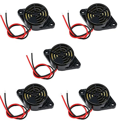 5PCS SFM-27 DC 3-24V Alarm Siren Electronic Piezo Active Buzzer, 95dB High Decibel Continuous Beep Speaker for Arduino