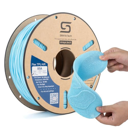 Siraya Tech Flex TPU Air - Active Foaming 3D Printer Filament, ICY Blue 1kg - color: Tpu Air Icy Blue