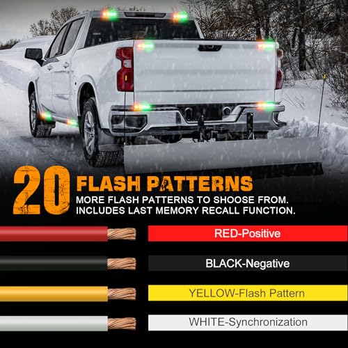 XRIDONSEN 8PCS Sync Grill Strobe Lights 32 LED Amber Green Emergency Lights - color: Amber/Green
