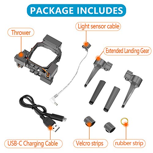 Hanatora Dual Drop Version Payload Airdrop Release Dropping Device for DJI Mavic 2 Pro/Zoom Drone,Air Drop Clip Delivery Transport Dropper System,Fishing Bait Hook